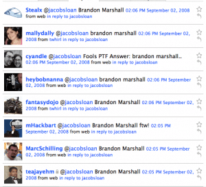 First Set of PTF 2008 Winners Twitter Responses from PTF Contest (Set 1)