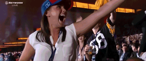 Giants Fan Girl Reacts to Pugh Pick NFL Draft 2013 Still